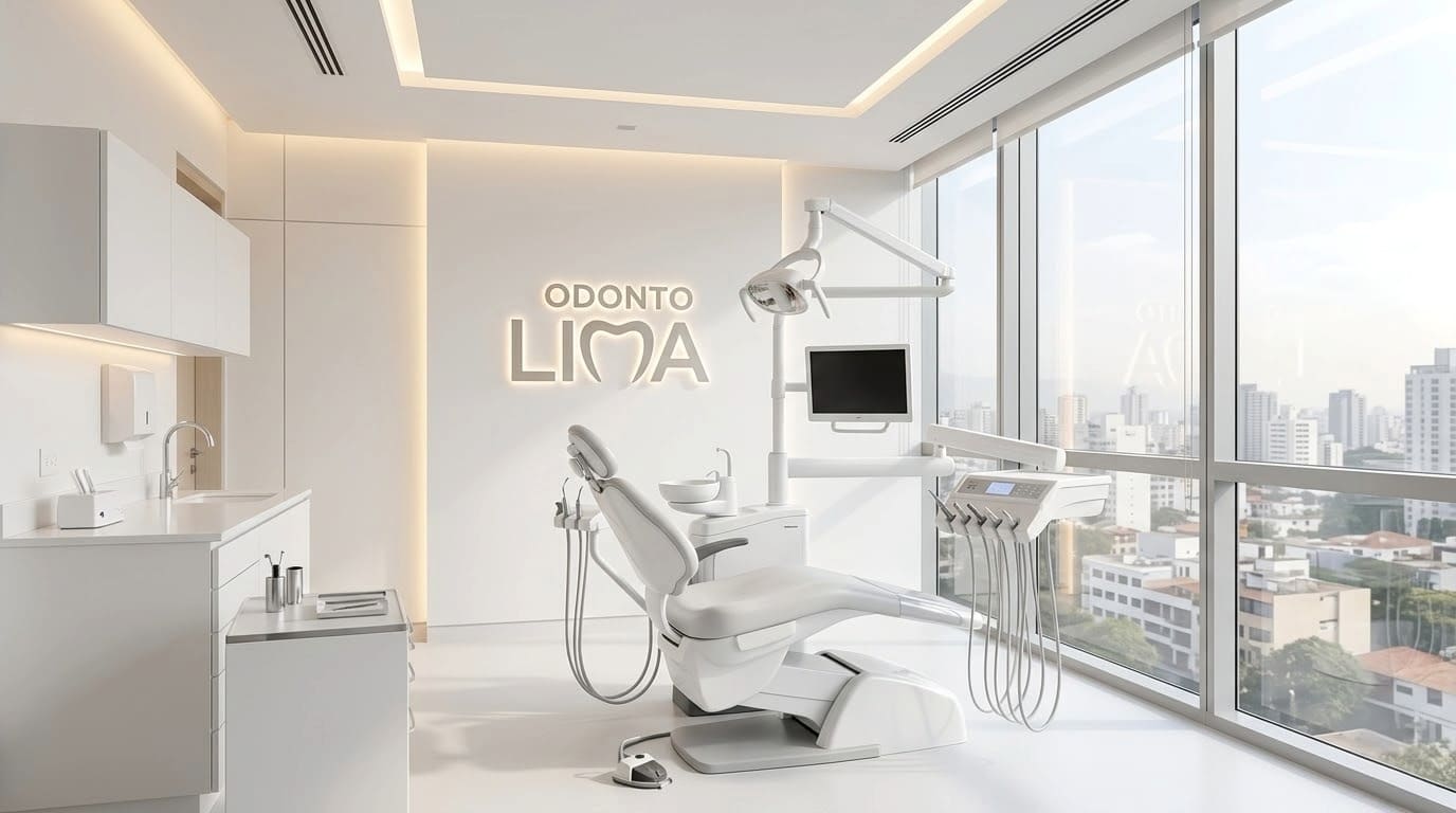 Consultorio dental moderno en Lima con equipo odontológico